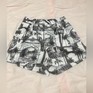 Black & White Printed Women's Shorts